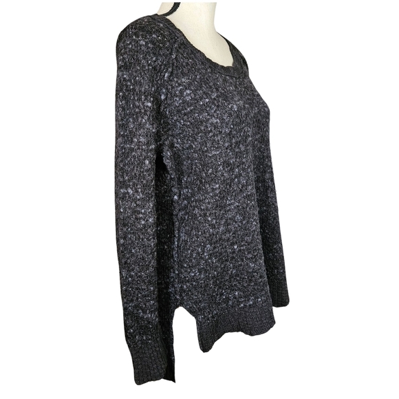 Free People Dark Gray Fleck Knit Long Sleeve Sweater, Large - Picture 5 of 13